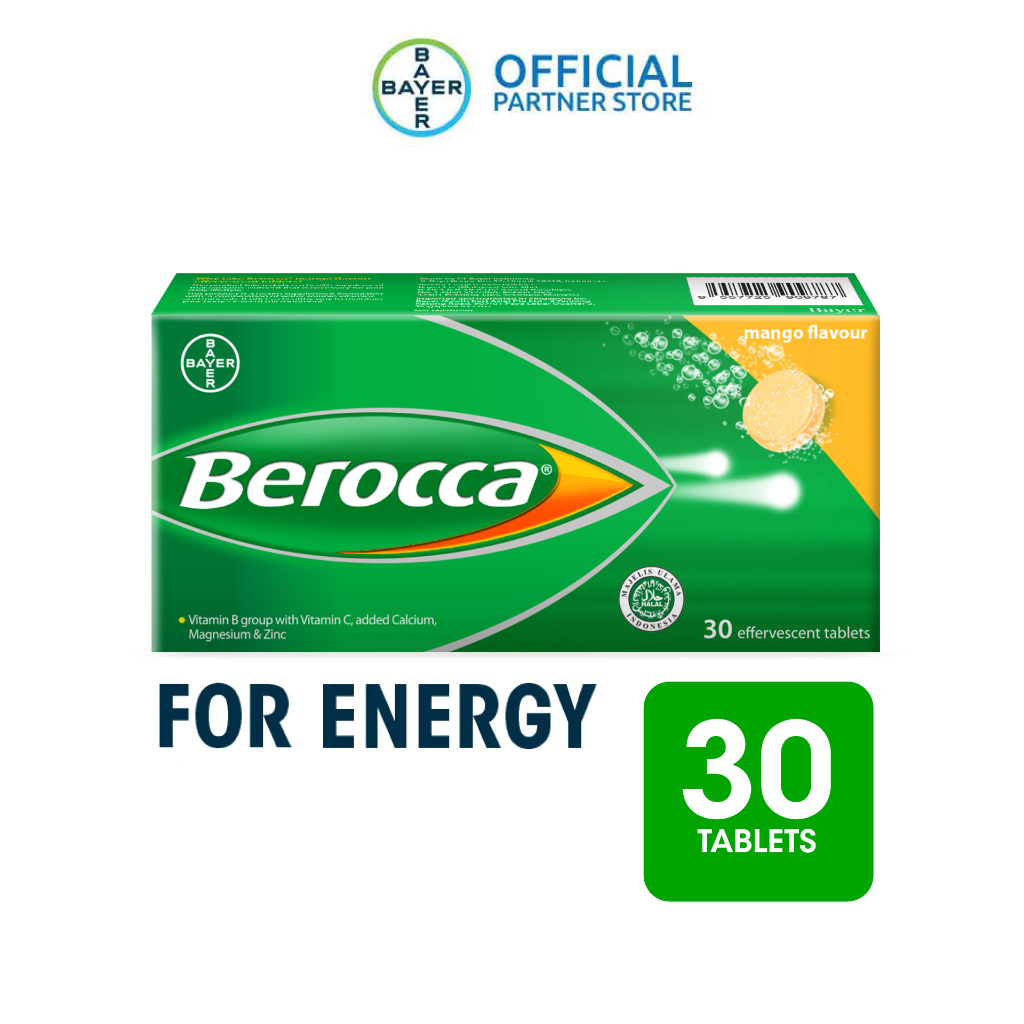 [Single Pack] Berocca Mango Effervescent Tablets (1 Pack x 30 tablets