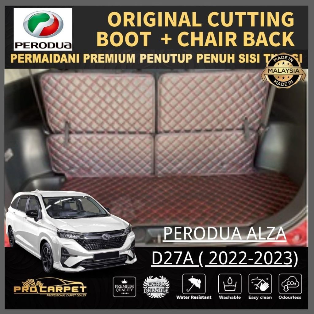 PERODUA NEW ALZA D27A ( 2022 - 2024 ) REAR BOOT PU LEATHER TRAY TRUNK ...