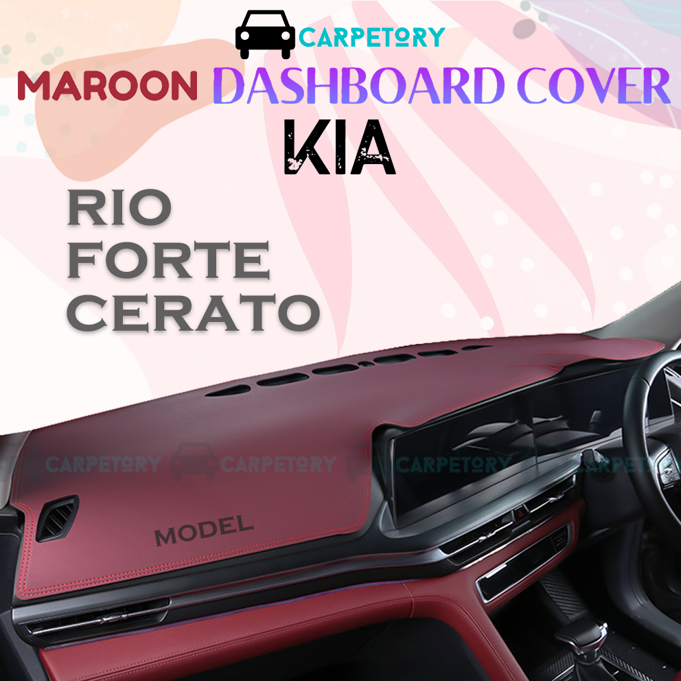 Kia Cerato Forte K3 Rio Maroon Leather Dashboard Cover Dashmat Shopee