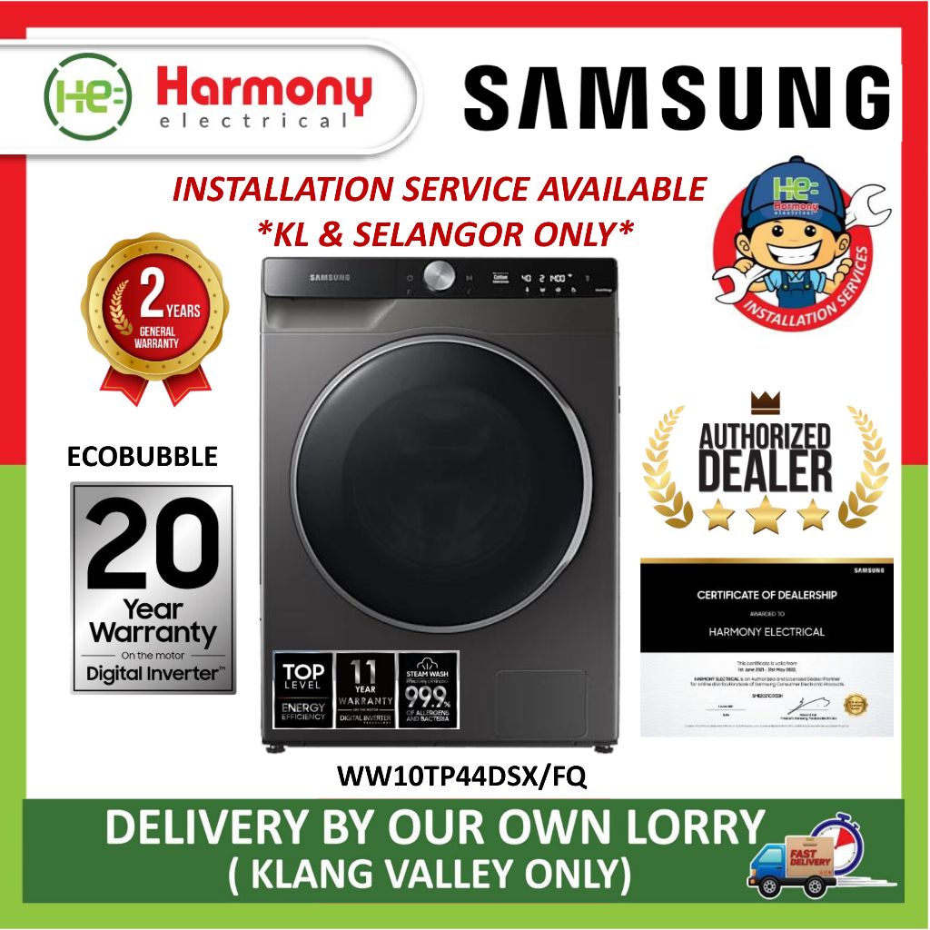 (FREE DELIVERY + INSTALL KL) SAMSUNG 10kg Front Load Washer AI