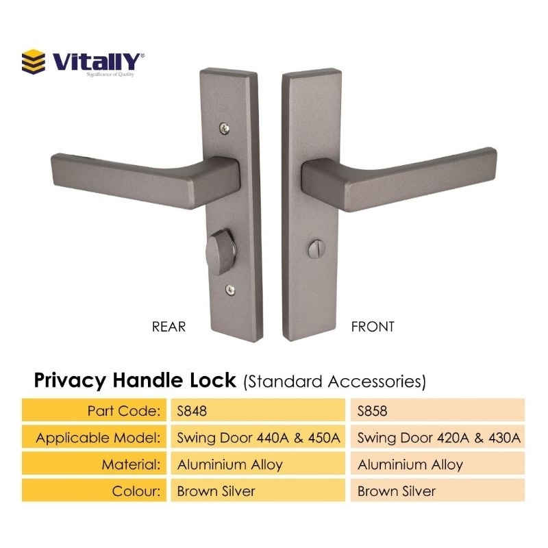 Vitally Aluminium Toilet Swing Door Lock Handle Toilet Bathroom Kitchen ...
