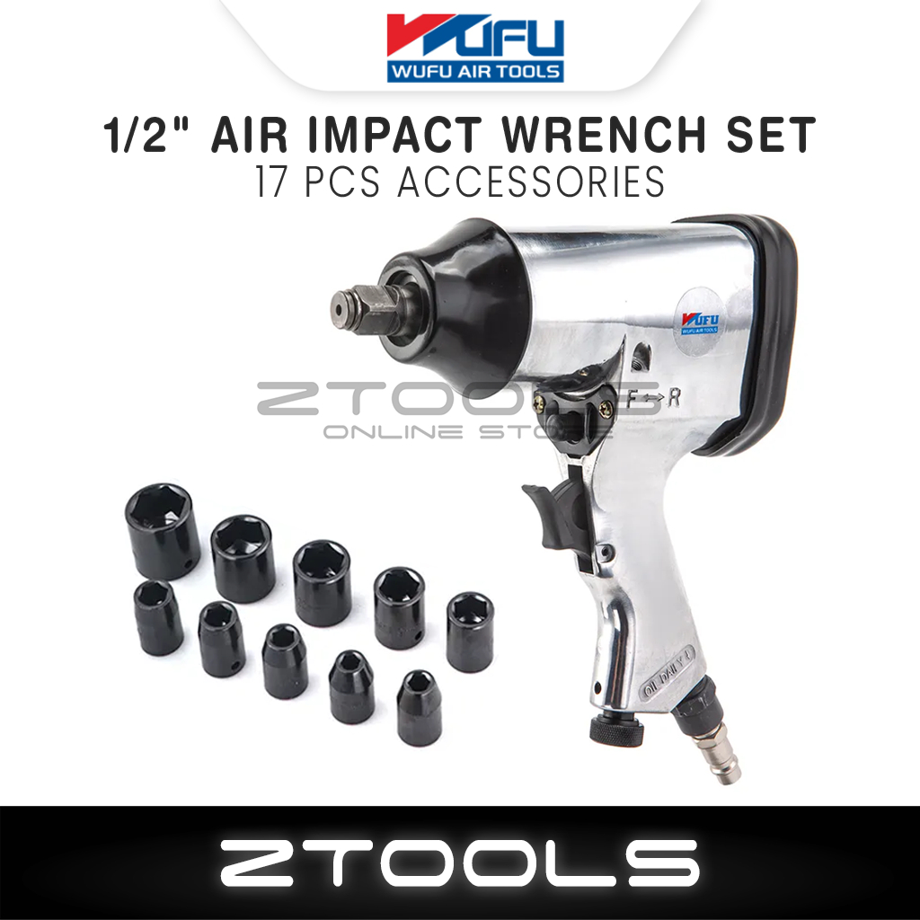 WUFU 1 2 Air Impact Wrench Set WF002A Heavy Duty Pneumatic Tool Air Compressor Kit Shopee Malaysia