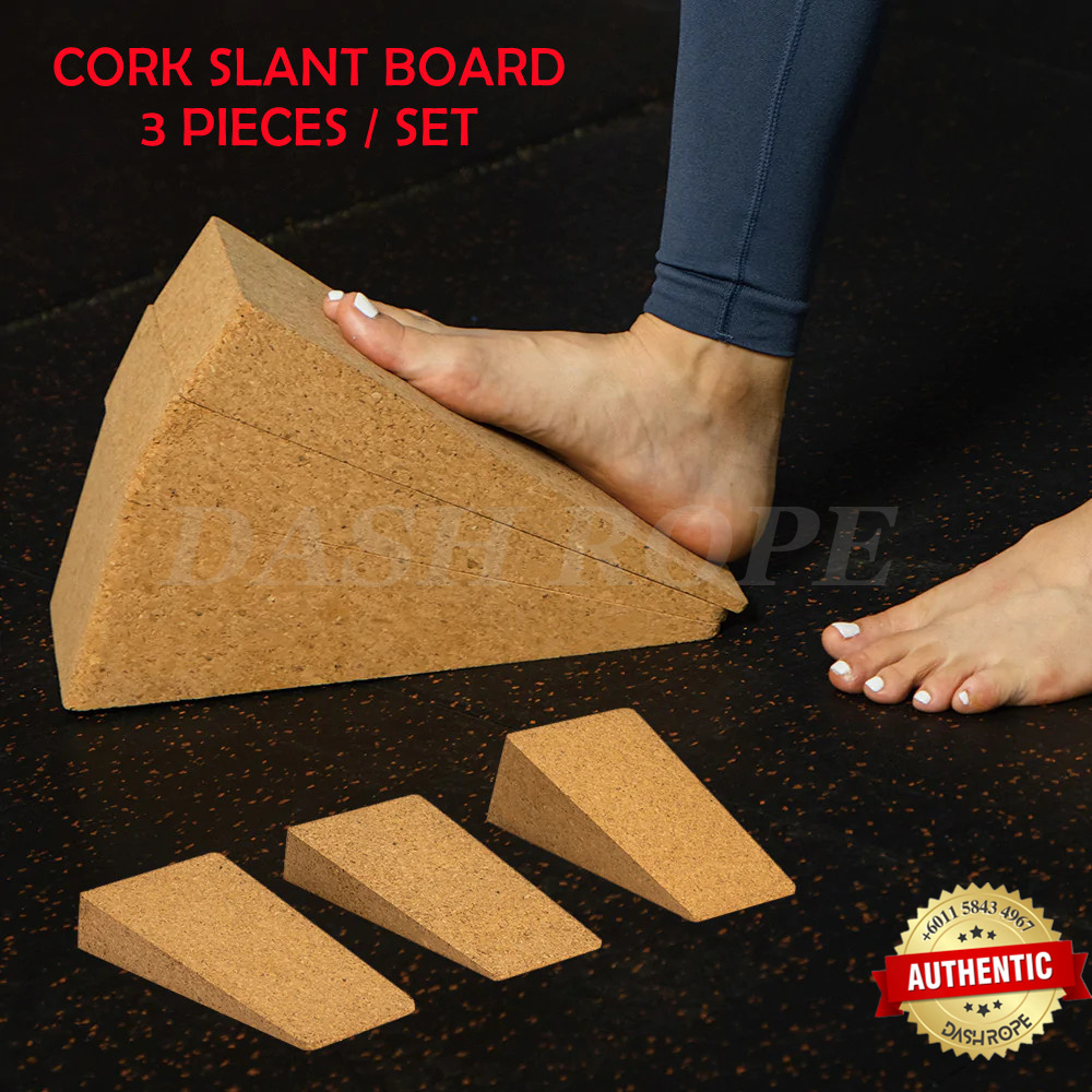 Stretching Cork Slant Board 3 Pcs Squat Wedge Blocks Deadlift