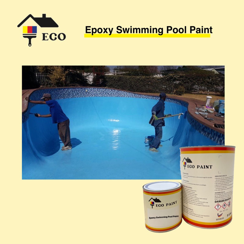 Eco Paint 1L // 5L Swimming Pool Epoxy Paint, Cat Kolam Shopee Malaysia