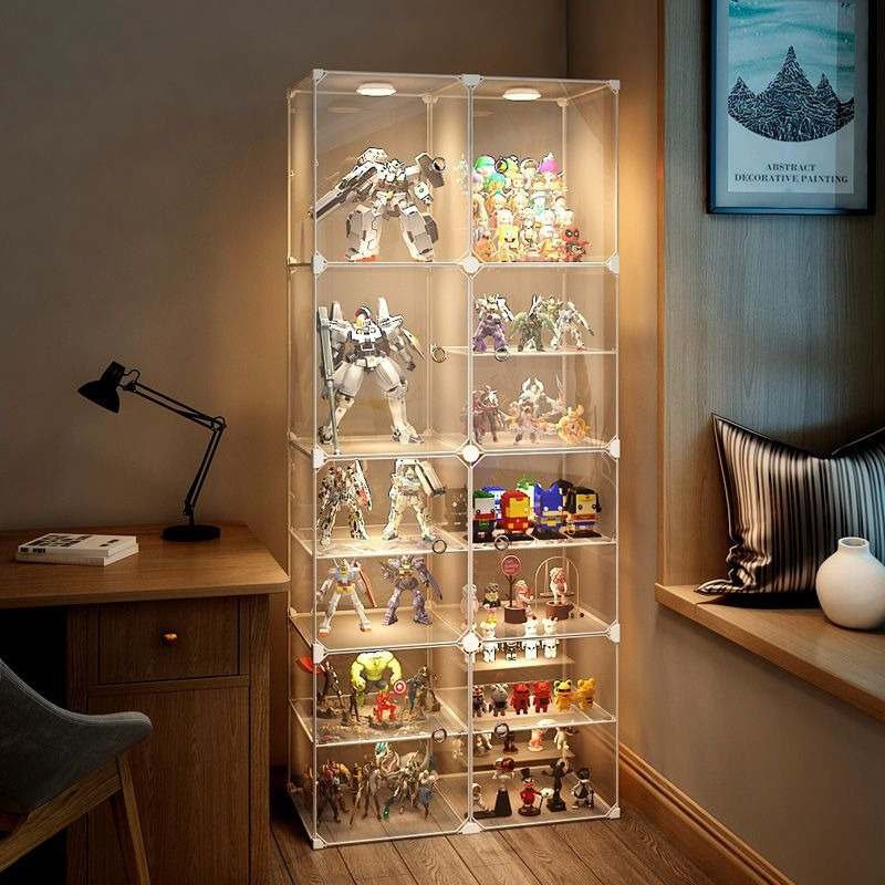 Shelf Model Toy Transparent plastic Showcase Gundam Lego Home Storage