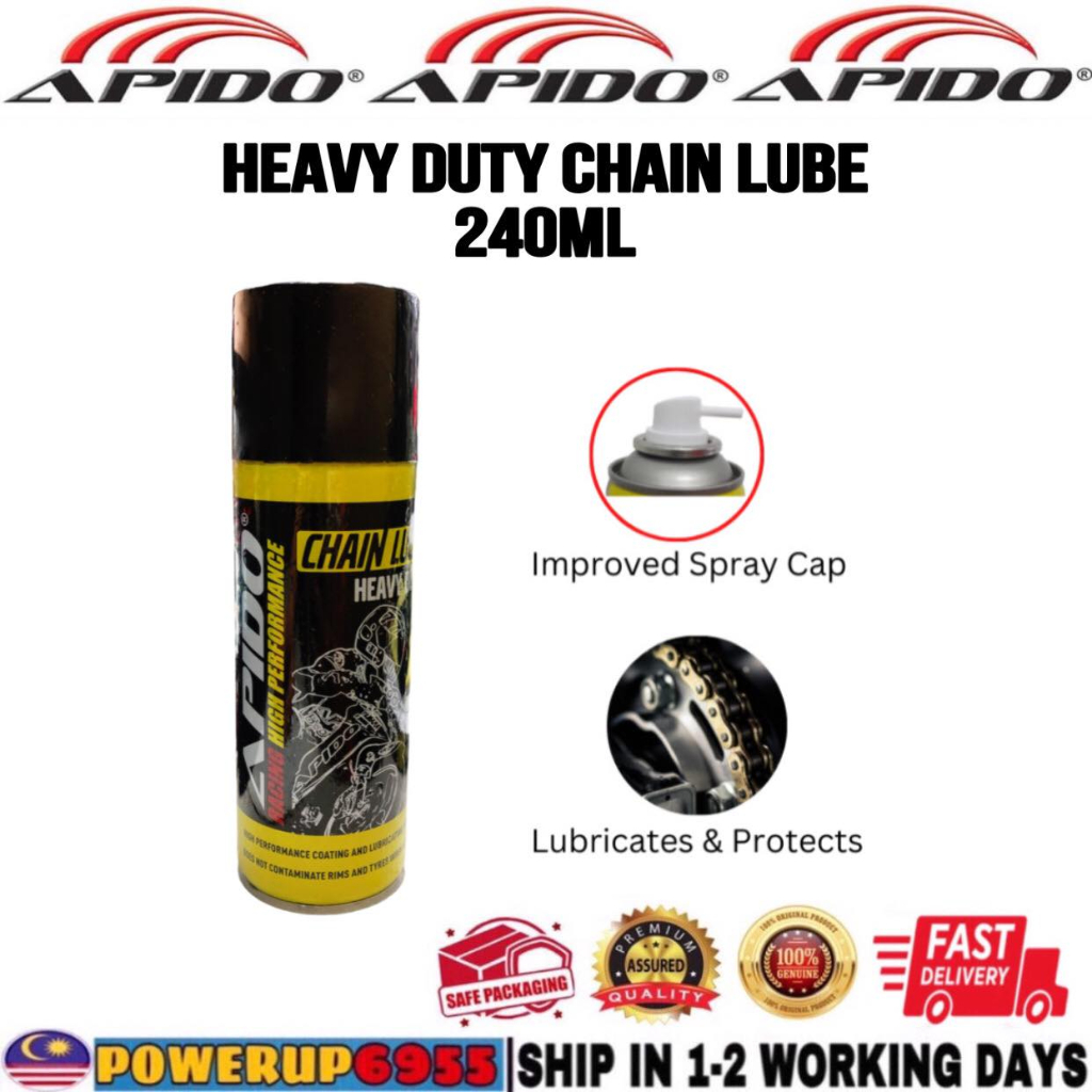 APIDO HEAVY DUTY CHAIN LUBE LUBRICANT SPRAY OIL MINYAK RANTAI MOTOR