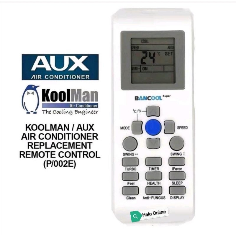 KOOLMAN / HIGH QUALITY AUX AIR CONDITIONER REMOTE CONTROL (YKR-P/002E ...