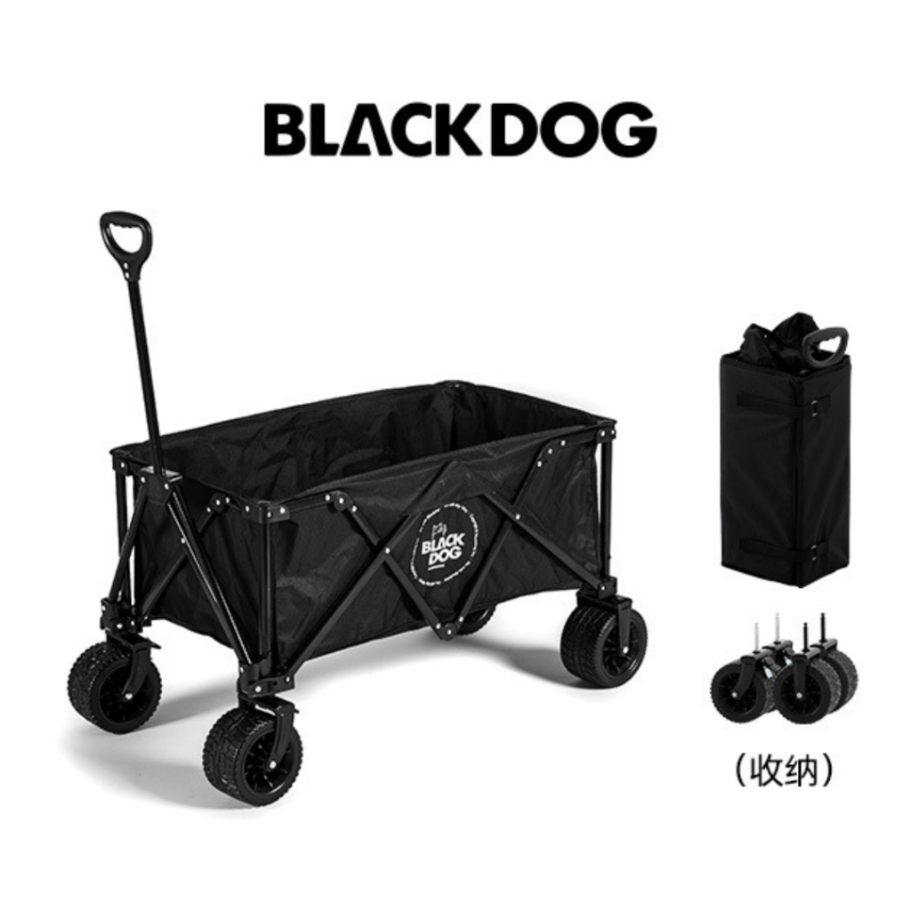 BLACKDOG 150L Outdoor Camping Wagon Trolley Big Wheel Wagon black