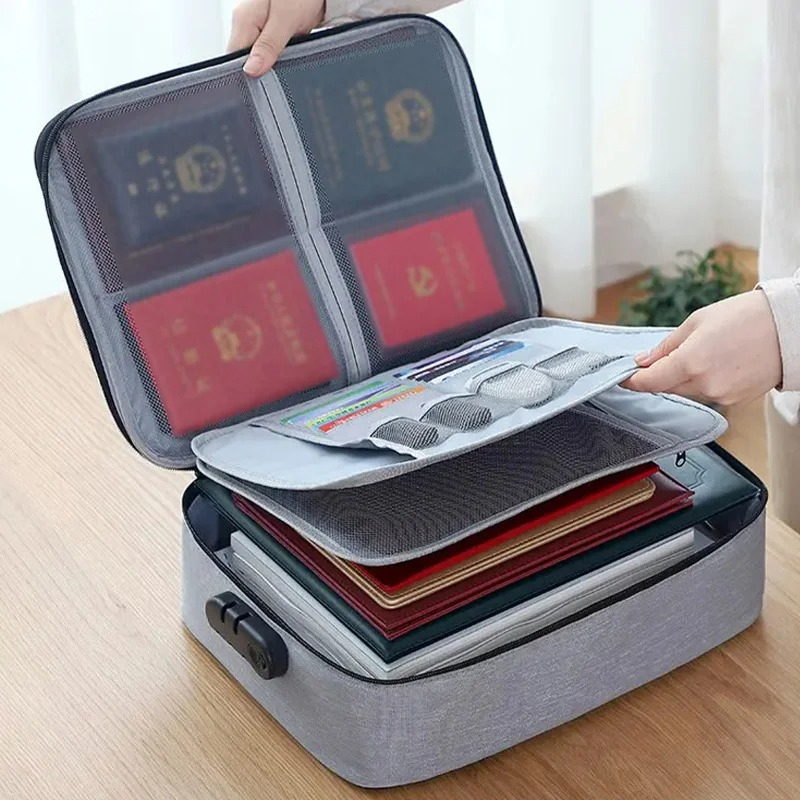 3 Layer Document storage bag with lock certificate deed file holder A4 ...