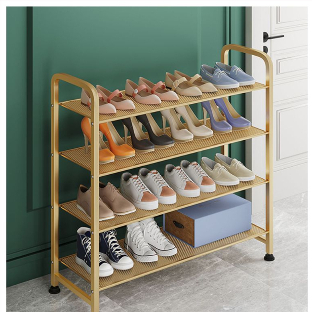 4 Tier Gold Color Stainless Steel Shoe Rack Shoe Rack Shoe Cabinet Flower Pot Rack Rak Kasut Shopee Malaysia