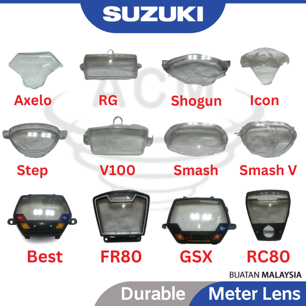 SUZUKI Meter Lens Cover Axelo RG Shogun Icon Step V100 Smash V SmashV ...