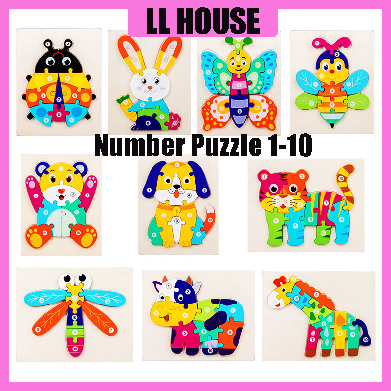 Wooden Jigsaw Puzzles Animal Puzzles for Kids 1-3 Years Old Montessori ...