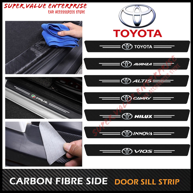 Pcs Toyota Car Door Side Step Sill Anti Scratch Sticker Toyota Vios Camry Avanza Innova Hilux