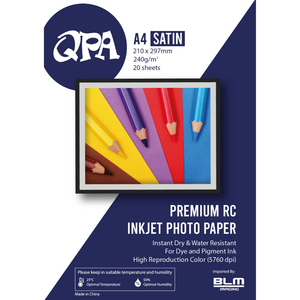 QPA Premium RC Inkjet Photo Paper Foto Kertas Gambar Glossy Satin ...