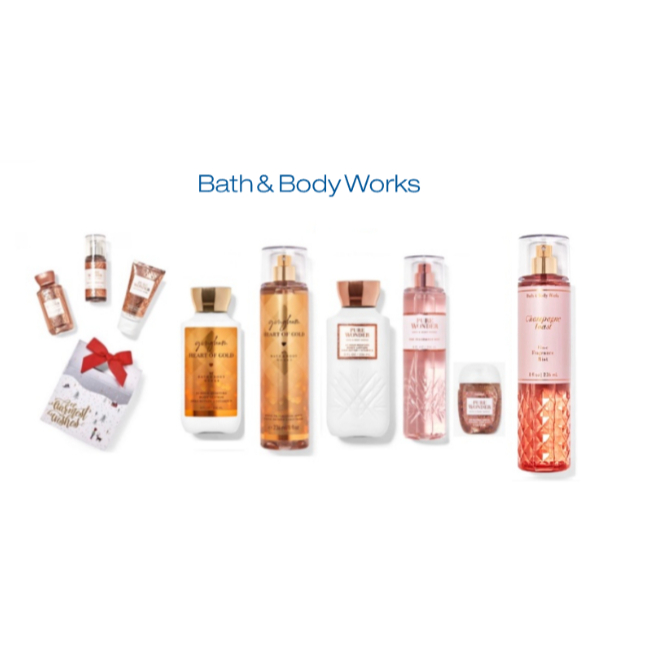 Bath & Body Works Gingham Heart Of Gold Lotion / Pure Wonder Mist