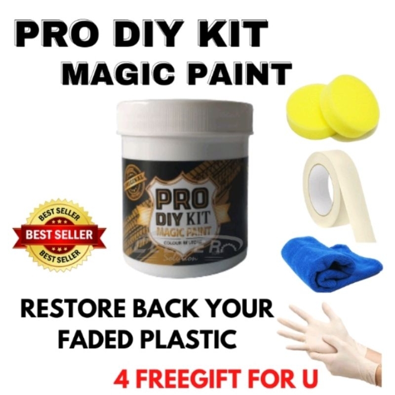 Cat Hitam Pro Diy Kit Magic Paint Hitamkan Dashboard Plastic Kereta