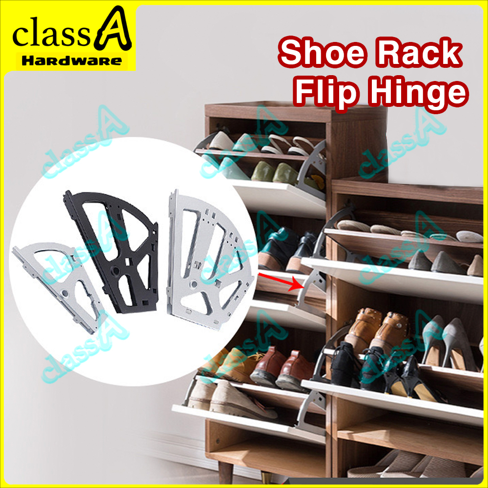 ClassAHW Iron Shoe Flip Frame Rack Shelf Shoes Cabinet Hinge Fitting Furniture  Hinges Engsel Kasut Kabinet