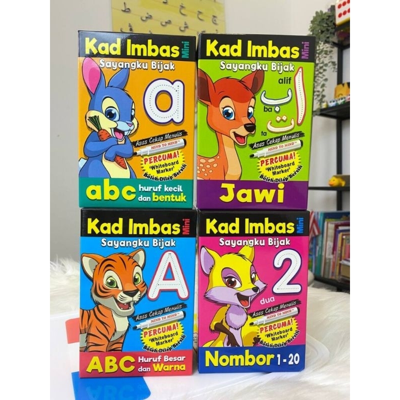 KAD IMBAS/FLASH CARD JAWI, ABC HURUF BESAR ABC HURUF KECIL, NOMBOR