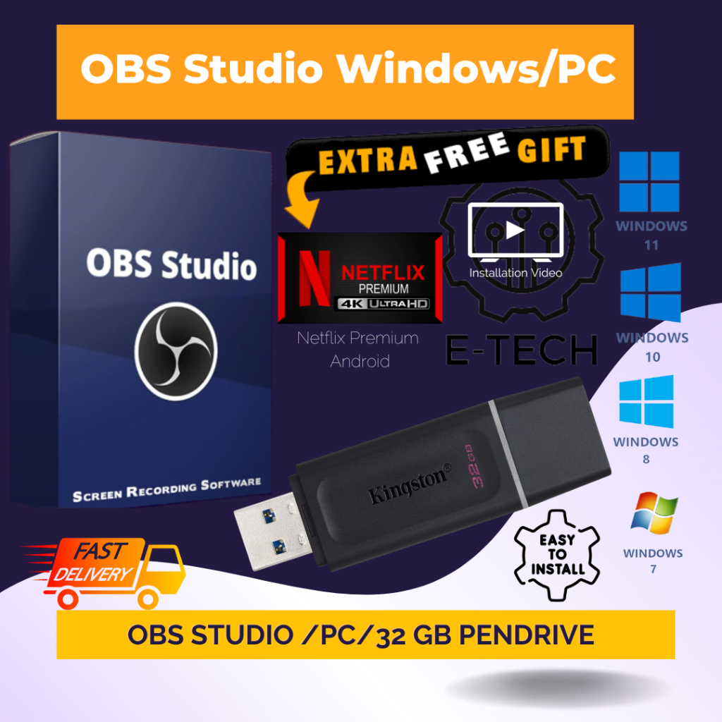 OBS Studio for Windows/PC | 🔥Cheap & Fast Service🔥PC Software🔥Screen ...