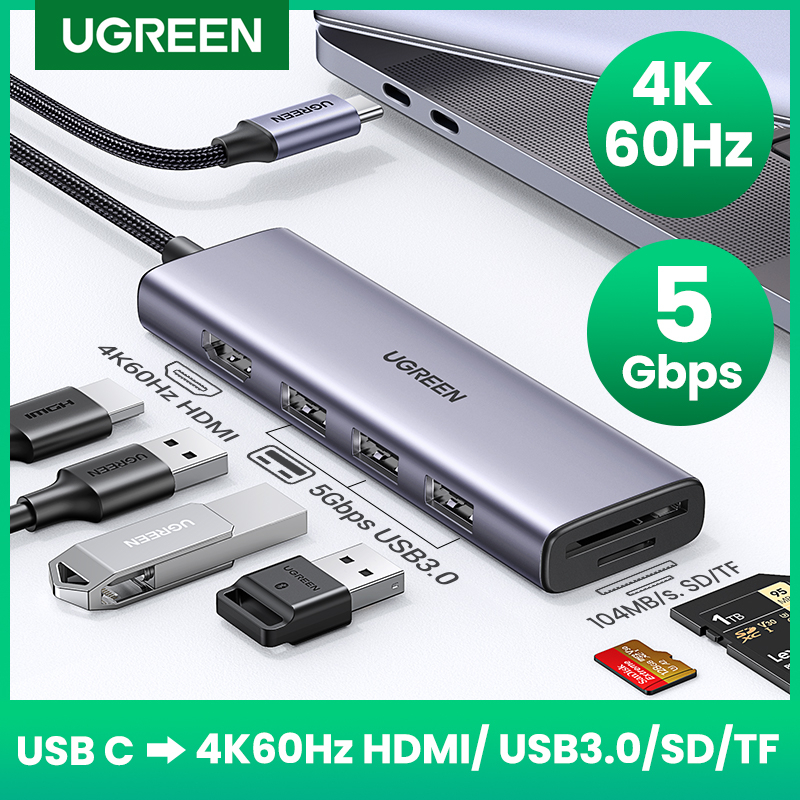 Ugreen UR-CM511-60383 USB-C TO HDMI+3*USB 3.0 A+SD/TF CONVERTER ...