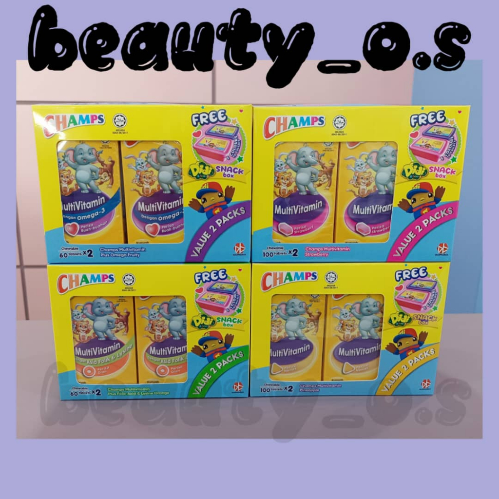 (FREE GIFT) Champs Multivitamin Plus Folic Acid & Lysine/ Omega3