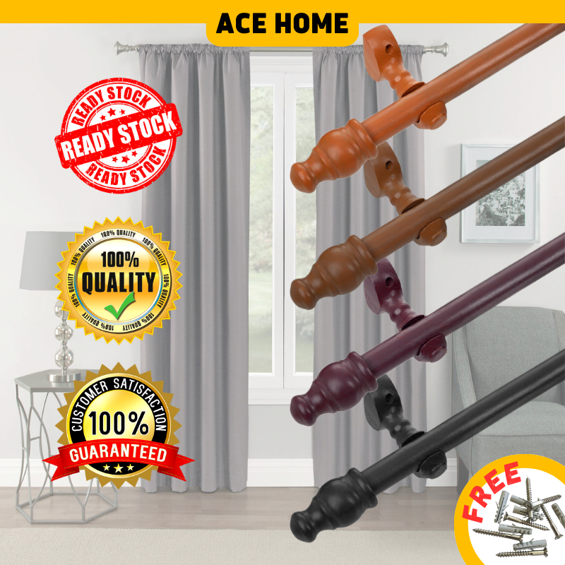 【𝐏𝐚𝐥𝐢𝐧𝐠 𝐌𝐮𝐫𝐚𝐡】No Ring Wooden Curtain Rod Batang Langsir Kayu Langsir