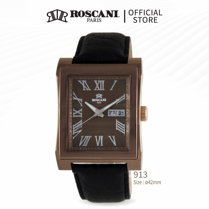 Roscani Davis 913 Leather Men Watch - Sunray Dial + WR 5ATM | Analog ...