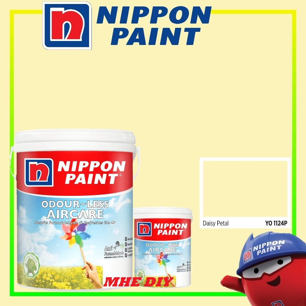 NIPPON PAINT 1L YO 1124 P DAISY PETAL Interior Smooth Sheen / Matt Finish Paint Cat Dinding