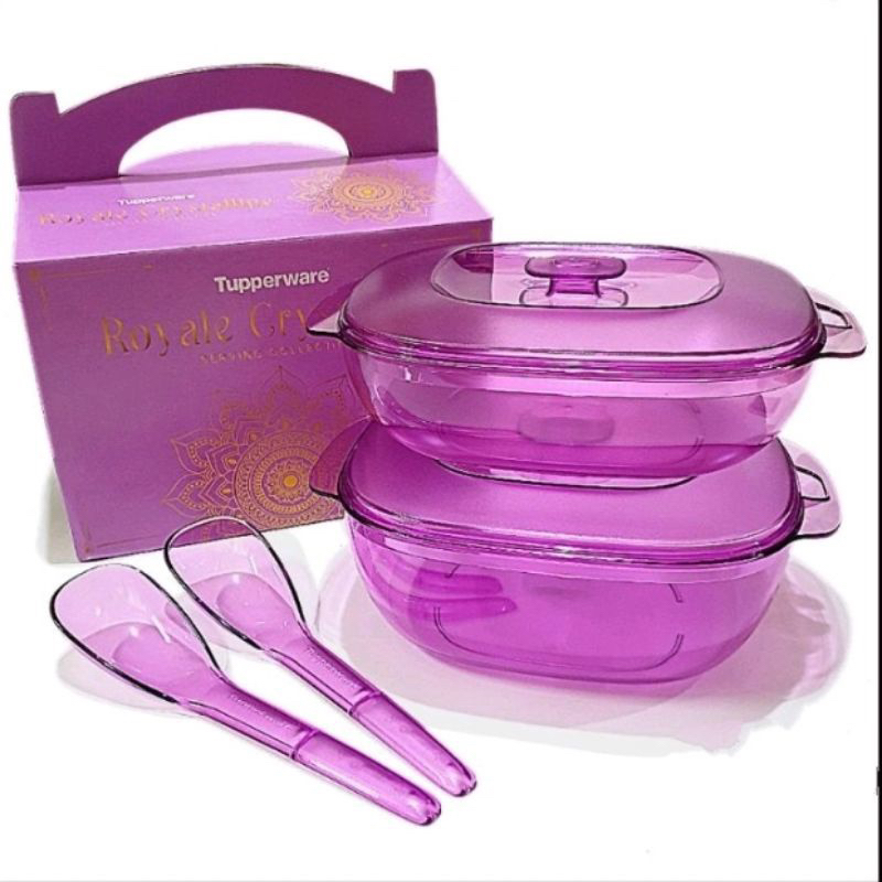 Tupperware Royale Crystalline Serving Set with box (2pcs) Shopee Malaysia