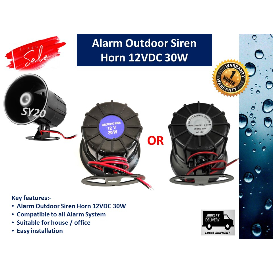 Alarm Outdoor Siren Horn 12VDC 30W - For Alarm System | Shopee Malaysia