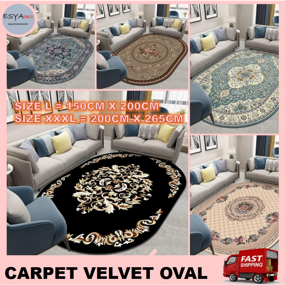 ED Carpet velvet Oval shape Karpet Bujur jenis Velvet size L / 3XL ...