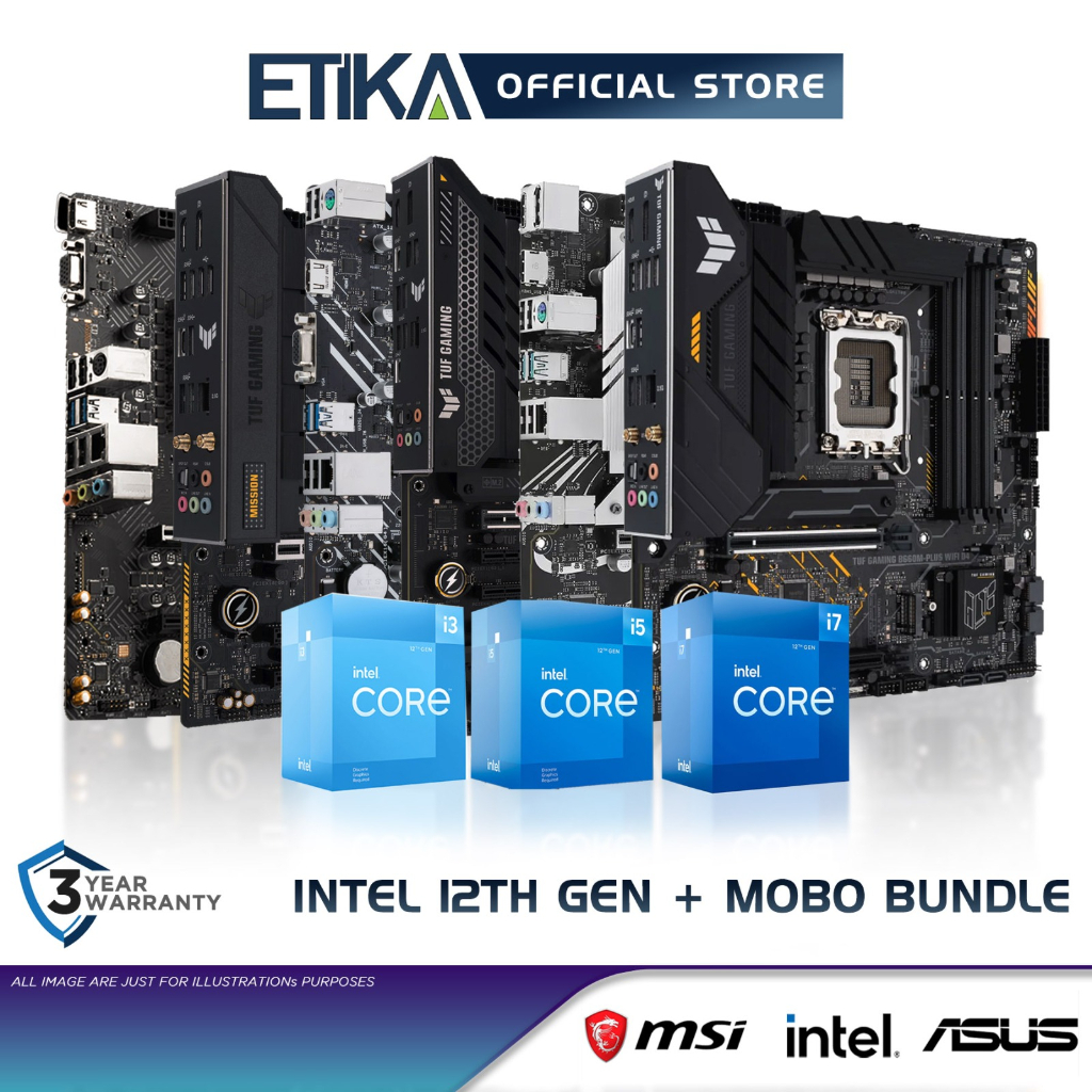 Intel 12th & 14th Gen LGA1700 Core i3/ i5/ i7 Processor + MSI/ ASUS