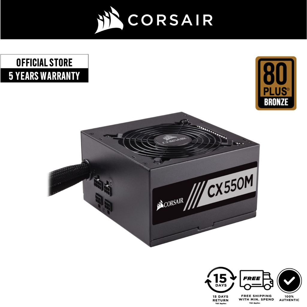 Corsair Bronze Power Supply CX-M Series CX650M/ CX550M Semi-Modular PSU ...