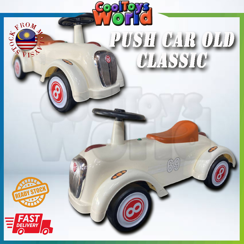 VINTAGE PUSH CAR Retro Race Car Kereta Mainan Kanak Pretend Play Baby