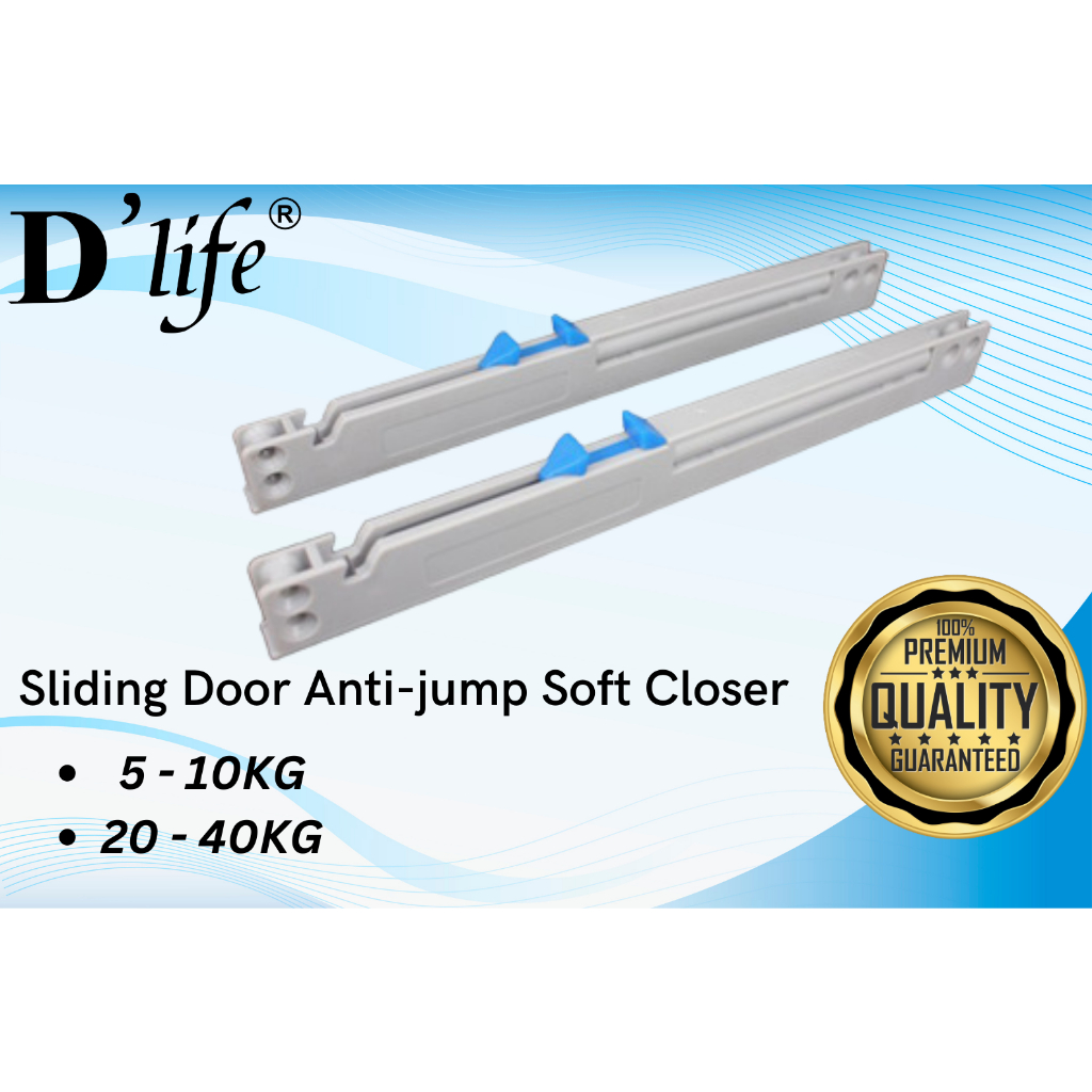 D'Life 2PCS/SET Sliding Door Antijump Soft Closer Wardrobe Slide Soft