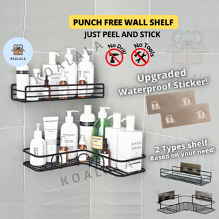 Foldable Hanging Corner Toiletry Storage Shelf, Punch Free Shower