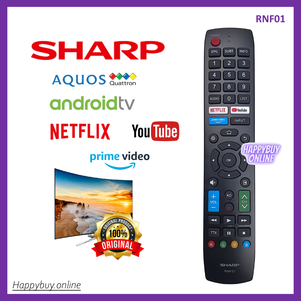 Sharp Aquos Android Smart TV Remote Control RNF01 SHARP Original