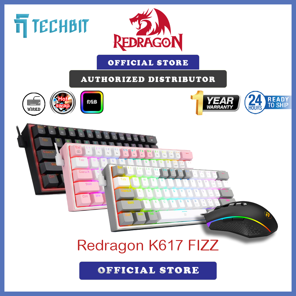 Redragon K617 FIZZ RGB 60 Compact Mechanical Keyboard Gaming | Shopee ...