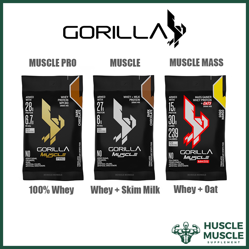 GORILLA Muscle Pro Whey Protein Muscle Whey Protein Muscle Mass Gainer OnTheGo 1
