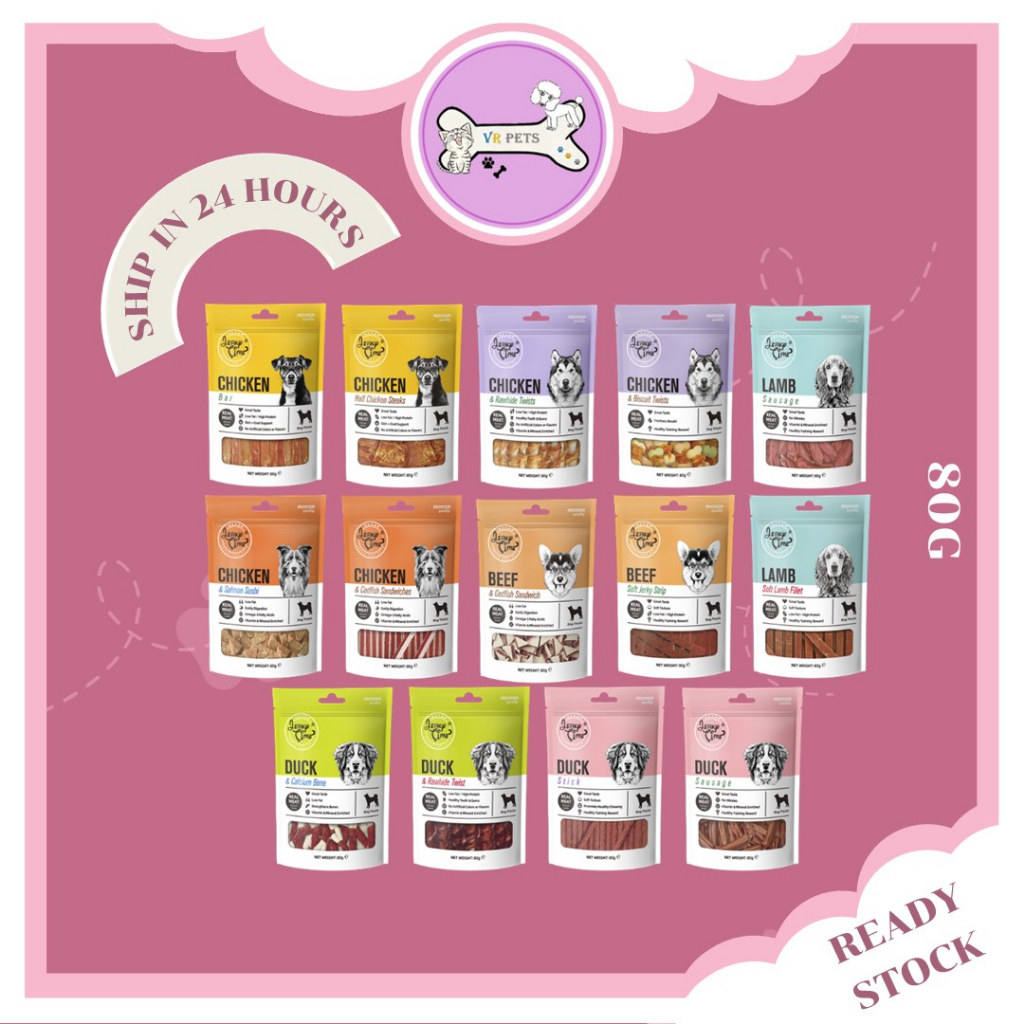 Jerky Time Dog Treat / Dog Snack 80G Chicken / Beef / Lamb / Duck
