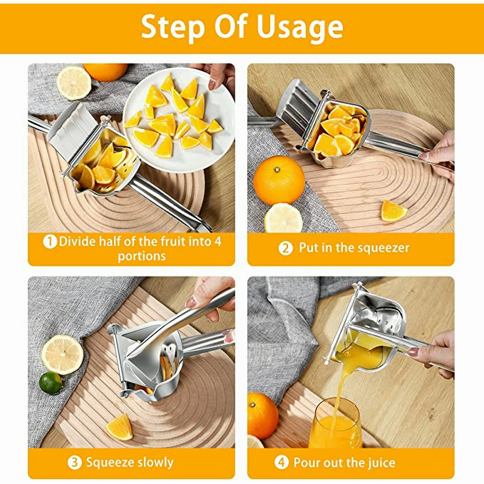 Manual Juice Squeezer Aluminum Alloy Hand Pressure Orange Juicer  Pomegranate Lemon Squeezer Kitchen Accessories