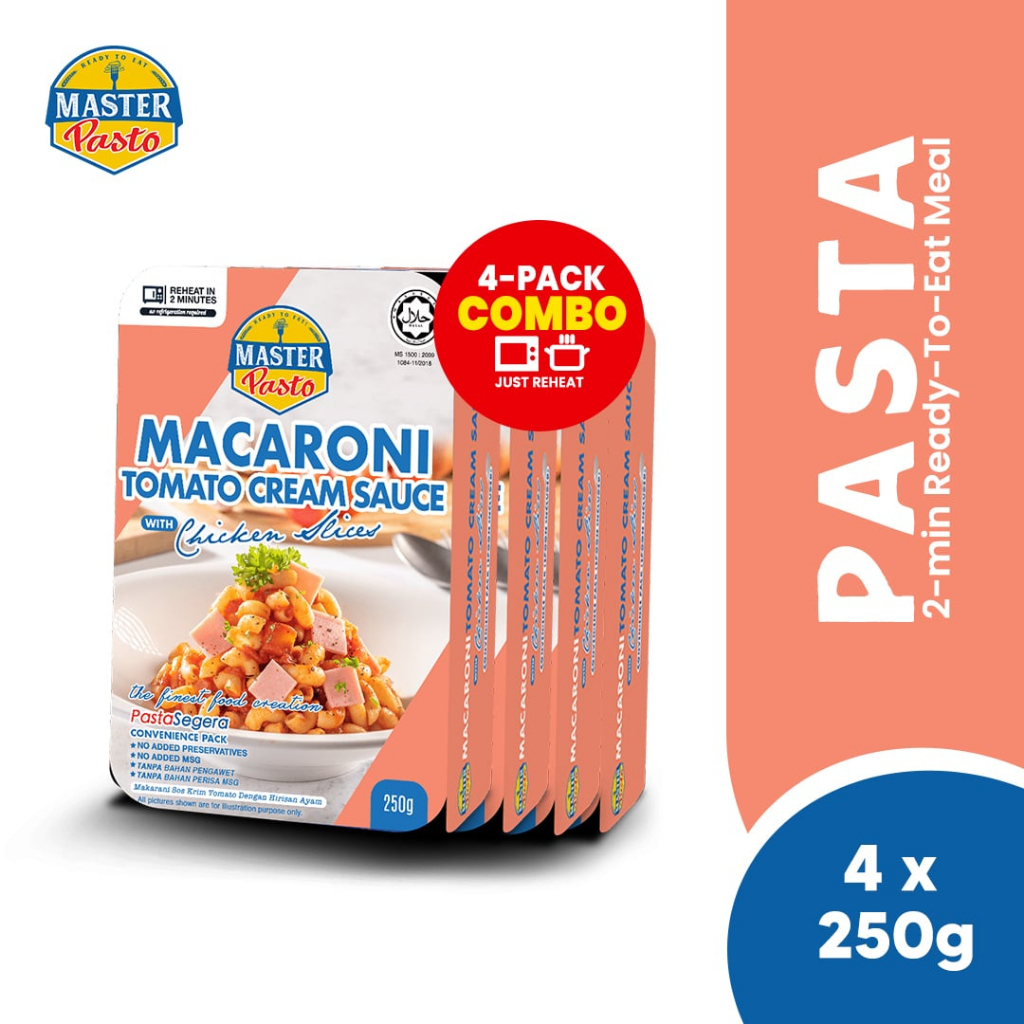 2Minute Macaroni Tomato Cream Sauce with Chicken Slices (250g x 4