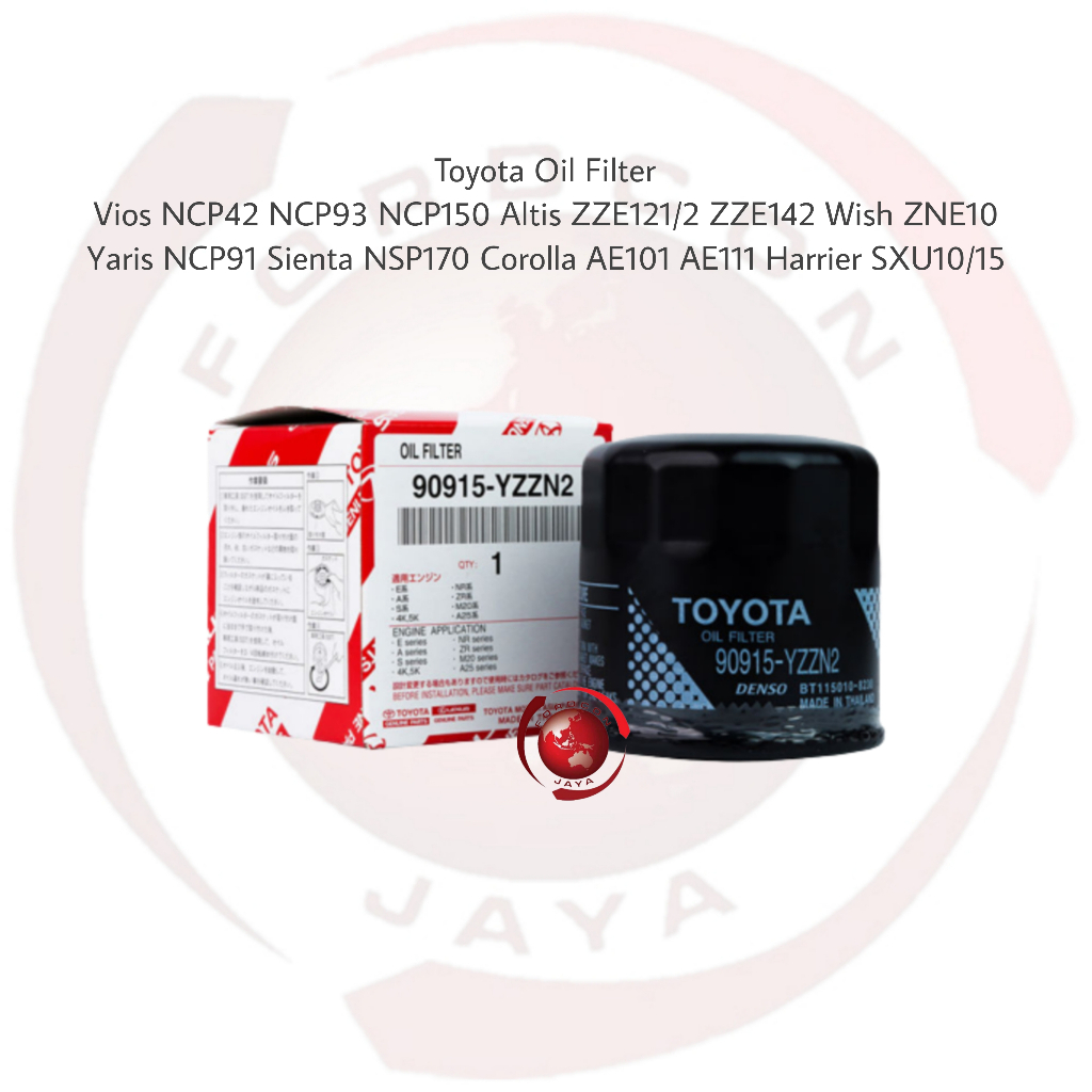Toyota Oil Filter 90915YZZN2 Vios NCP42 NCP93 NCP150 Altis Wish Yaris