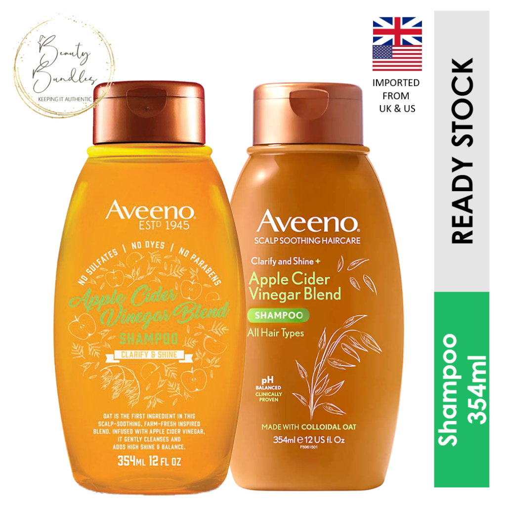 Aveeno Apple Cider Vinegar Blend Shampoo Scalp Soothing Haircare Clarify And Shine 354ml 4050