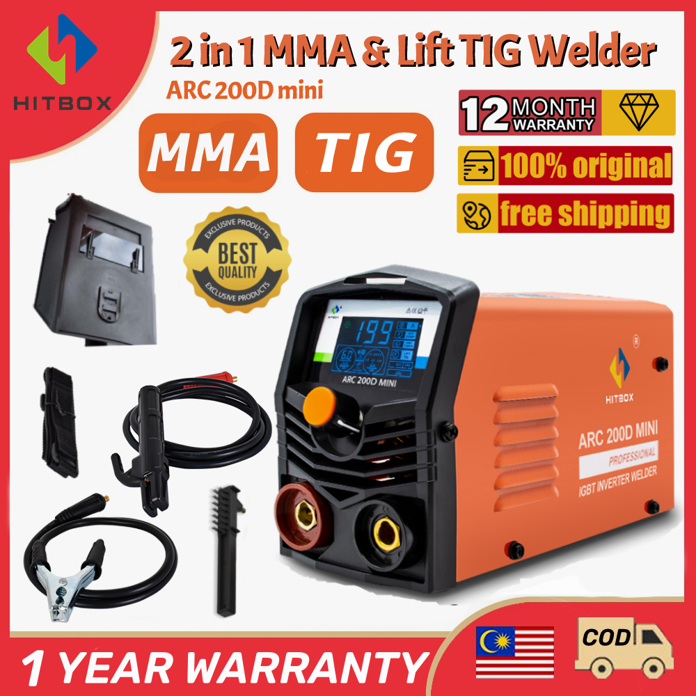 HITBOX MMA Inverter & Lift TIG 2 in 1 ARC200D MINI Welder Set ARC ...