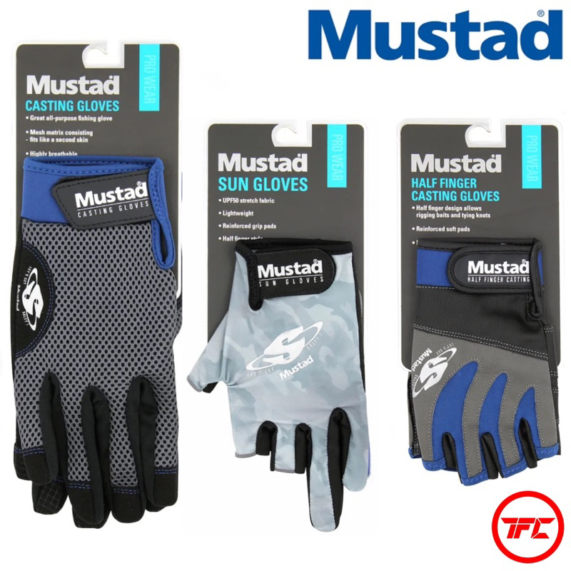Mustad Half Finger Casting Sun Gloves GL002 GL003 GL004 Pro Wear