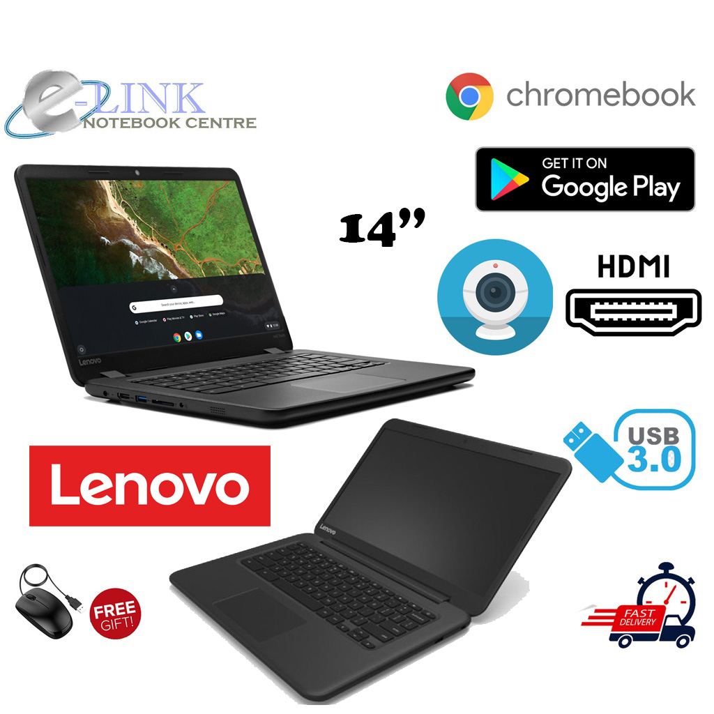 thumbnail image 2 of Lenovo IdeaPad N42-20 Chromebook 14 Inch - Intel N3060, 4GB RAM, 16GB EMMC - Grade B (Used) 2 of 4