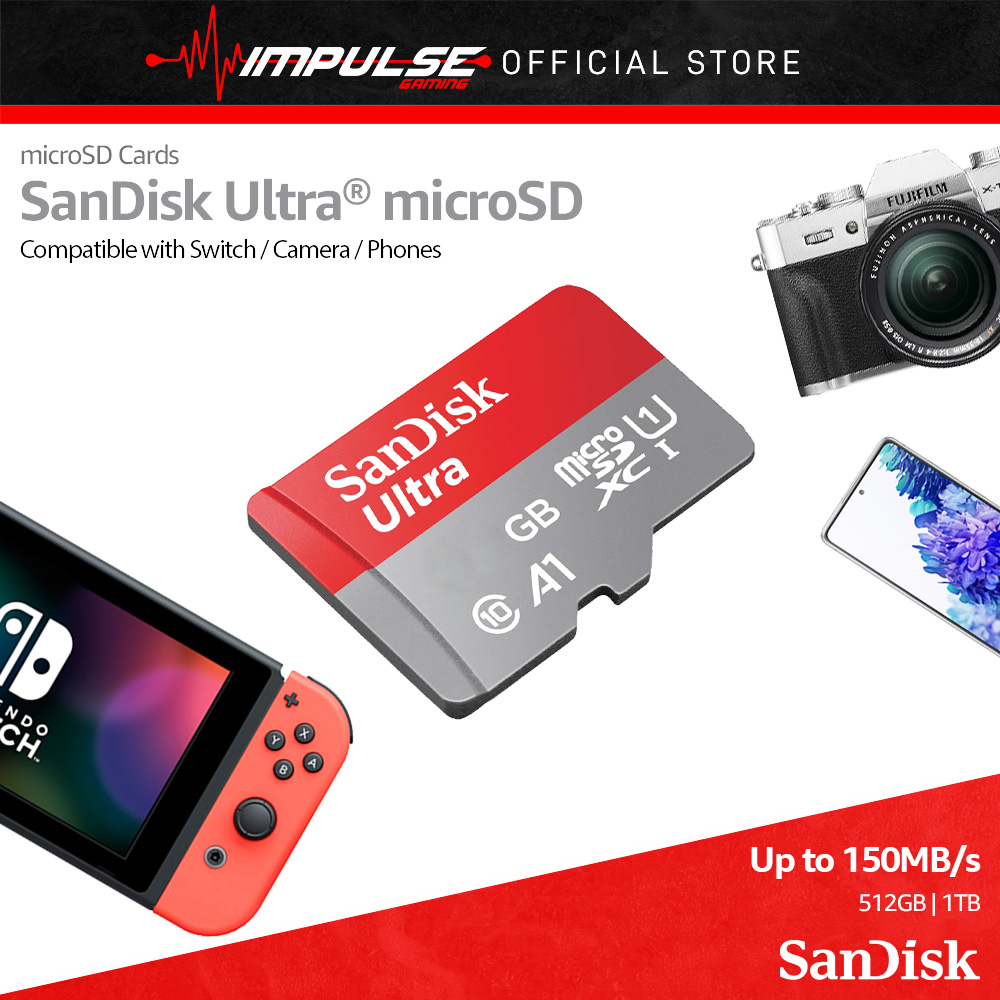 SanDisk Ultra A1 microSD Memory Card SD Card 120MB/S Class 10 - (512GB ...