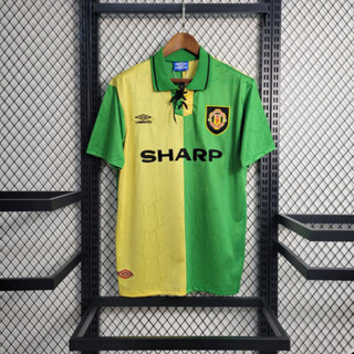 green 1990-1992 manchester united retro sharp long sleeve