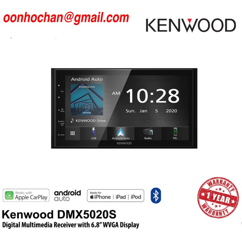 KENWOOD DMX5020S / DMX 5020S APPLE CARPLAY & USB ANDROID AUTO 6.8 INCH